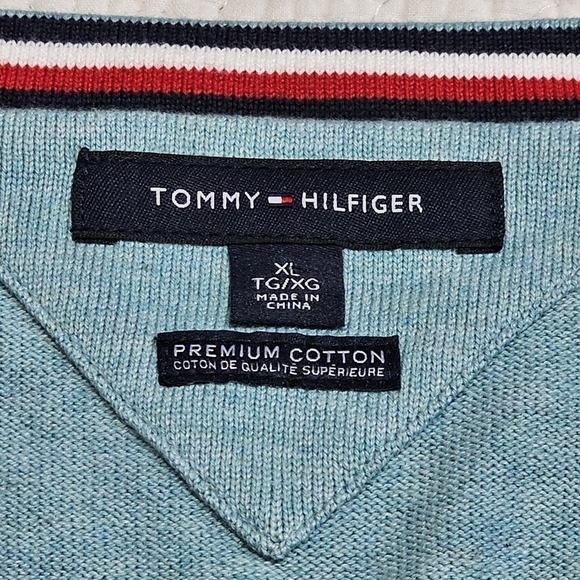 Tommy Hilfiger Mens Signature Coast Pullover V--Neck Sweater Navy XL - Picture 7 of 8